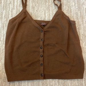 John Galt brown button up tank